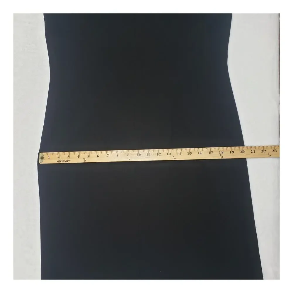 Danny & Nicole Black Sheath Dress Sz 12 Minimalist Y2K Corporate Chic Goth LBD